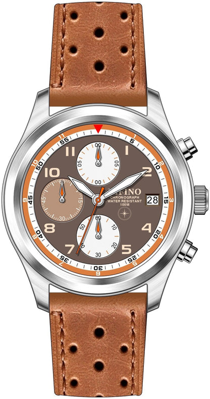 Cortina Chrono tan leather strap