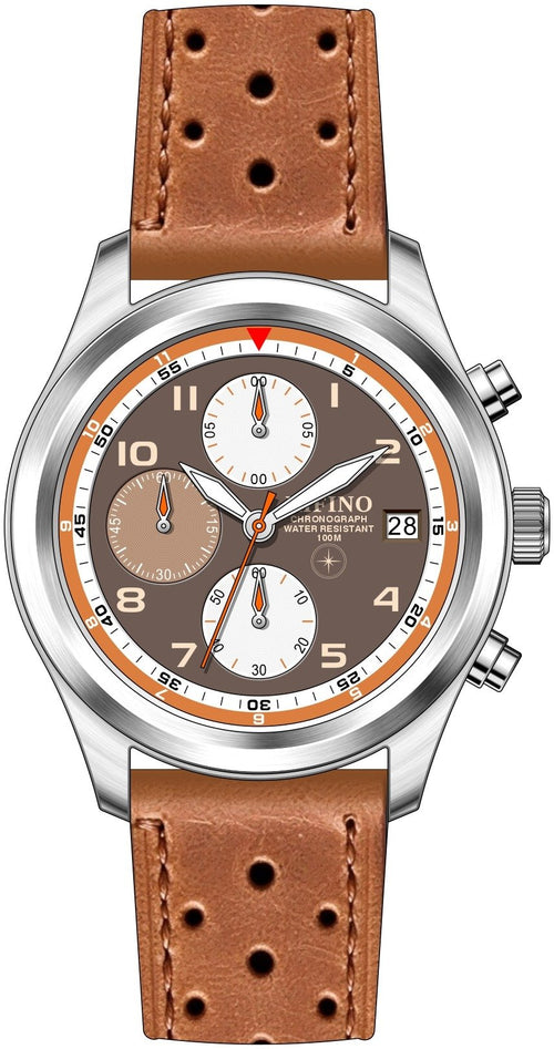 Cortina Chrono tan leather strap