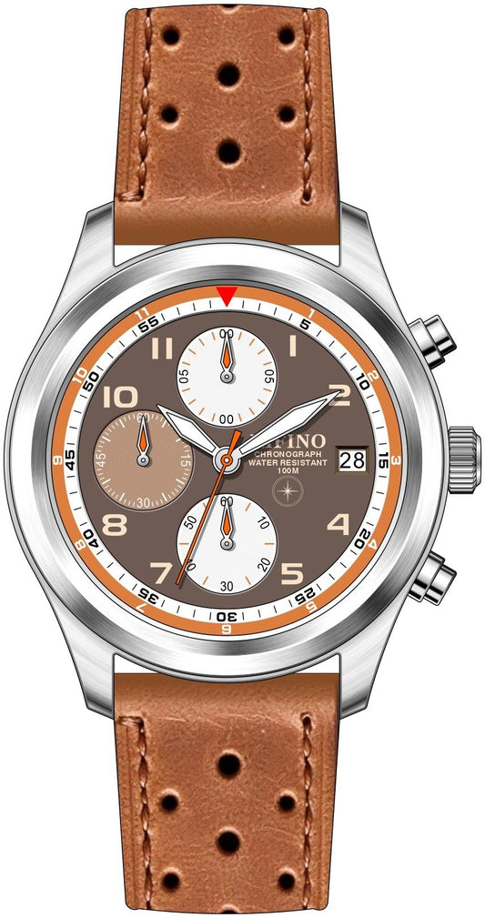 Cortina Chrono tan leather strap