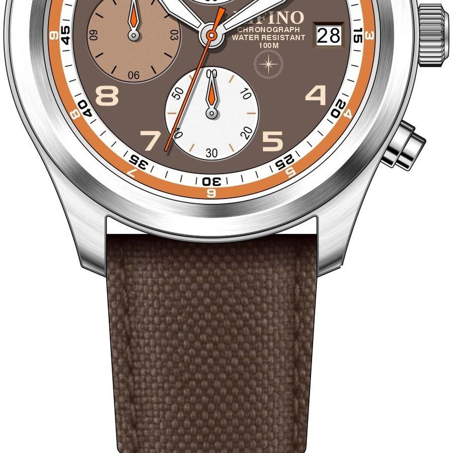 Cortina Chrono Khaki Leather Strap